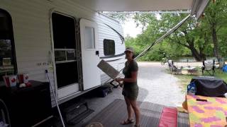 Awning cleaning  Travel Trailer [upl. by Eirallam982]