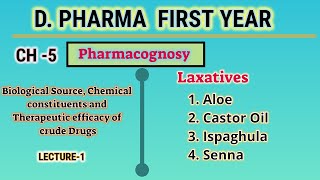 LaxativesCH5L1PharmacognosyDPharmFirst year [upl. by Htenywg]