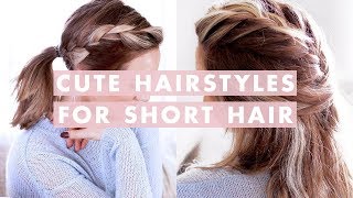 3 Easy Hairstyles For ShortMedium Length Hair [upl. by Mercie103]