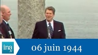 Ronald Reagan à la Pointe du Hoc  Archive INA [upl. by Ellehcirt]