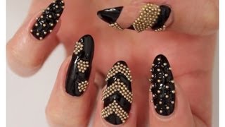 Edgy Micro Bead Nail Design [upl. by Wileen]