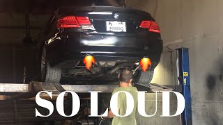 MAKING THE BMW LOUD Muffler Delete amp New Tips [upl. by Devondra]