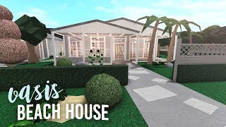 Oasis Beach House  Bloxburg Build  alixia [upl. by Ayram]