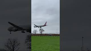 American Airlines landing at LHR [upl. by Finn]