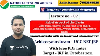 L 7  Unit 9  Geographical Technique  Clinographic Curve  Morphometric Analysis  By Ankit Sir [upl. by Ardnasyl426]