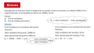 Medidas del error error absoluto error relativo error porcentual cota del error 01 [upl. by Anaujal955]