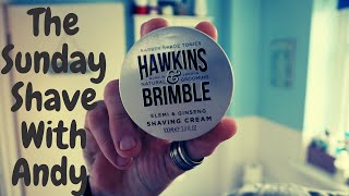 Andys Sunday Shave with Hawkins amp Brimble [upl. by Anavahs]