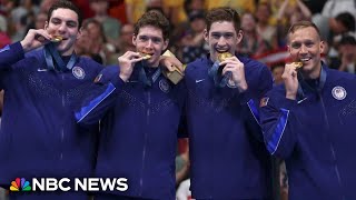 Team USA wins gold on Day 1 of Paris Olympics [upl. by Anavrin]