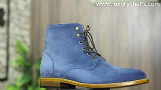 Men Blue Suede Ankle Boots Men Designer Boots Out Wear Boots How to dress Suede Boots Sale boots [upl. by Jennie]