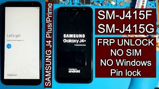 SAMSUNG Galaxy J4 primeplus SMJ415 FRPGoogle Lock Bypass Android 90 NO SIM Card  August 2020 [upl. by Aicelaf]