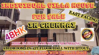 ID97 INDIVIDUAL VILLA HOUSE FOR SALE IN CHENNAI AYANAMBAKKAM G2 4BHK EAST CAR PARK CMDA 2115 SFT [upl. by Lyrpa]