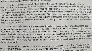 my letter to Gateway Church [upl. by Irv]