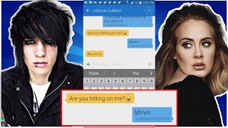 Song Lyric Text Pranking Johnnie Guilbert with quotSend My Lovequot lyrics by Adele [upl. by Merna50]