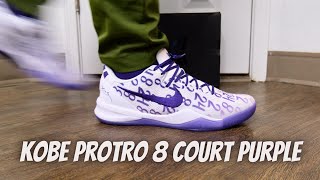 Nike Kobe Protro 8 Court Purple On Feet Review  Are These Worth Copping [upl. by Ijic]