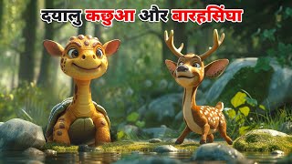 दयालु कछुआ और बारहसिंघा  DAYALU KACHUA KI KAHANI  HINDI STORIES  HINDI KAHANIYA  CARTOON STORY [upl. by Akimik617]