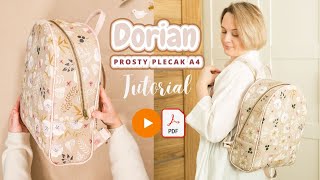 Jak uszyć prosty i szybki plecak A4 z asymetryczną listwą zamka Model DORIAN Tutorial szycie diy [upl. by Tchao]