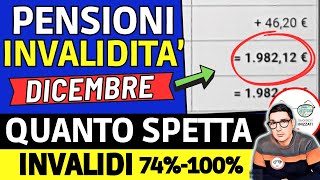 Pensione Invalidità Dicembre 2023 quanto spetta DAVVERO➡ IMPORTI AUMENTI invalidi tredicesima BONUS [upl. by Cost914]