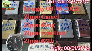 Lô ngày 08012024Zippo camel  Zippo Venetian Zippo ĐồngZippo 19321997 zippomykinhco6206 [upl. by Kcirdla]