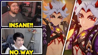 Streamers React To NEW Arataki Itto Trailer  Demo Trailer   Genshin Impact Reactions 5 [upl. by Philippine629]