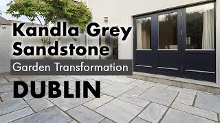 Garden Transformation in Dublin  Paving Slabs  Kandla Sandstone [upl. by Eppilihp702]