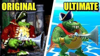 Super Smash Bros Ultimate  Origin of King K Rool Moves amp Animations [upl. by Aihseyk]