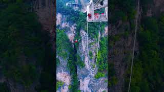 Zhangjiajie Grand Canyon Glass Bridge Bungee Jumping First Person View First Person View Bungee [upl. by Iden528]