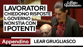 Lear Grugliasco Appendino quotI lavoratori aspettano risposte il governo non stia con i fortiquot [upl. by Nwadrebma]