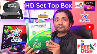 DD Free Dish Full HD Set Top Box Paramount Pro Unboxing and Review  Sahil Big Brand [upl. by Nosnarb]