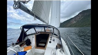 Late Summer Solo Daysail Catalina 30 Sailboat Kokua on Lake Pend Oreille [upl. by Keffer]