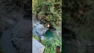 waterfall cliffdiving travel dive pnw diveinstructor nature divetrip adventure diveclub [upl. by Cowles959]