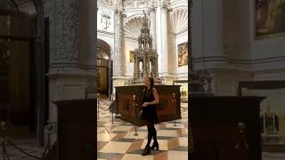 Tourists Amazing Voice Echoes Through Cathedral in Seville [upl. by Tannenbaum35]