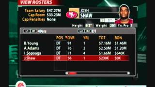 200405  Retro NFL Rosters San Francisco 49ers Team Roster Madden NFL 2005 [upl. by Ahter715]