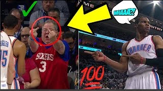 Russell Westbrook FAN FIGHTS ALTERCATIONS EJECTIONS 😲😱 [upl. by Maxy]