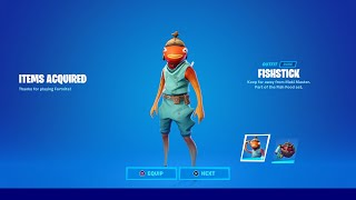 How To Get Fishstick Skin NOW In Fortnite Out In The Item shop Fishstick Skin Now Fishstick Skin [upl. by Richia]