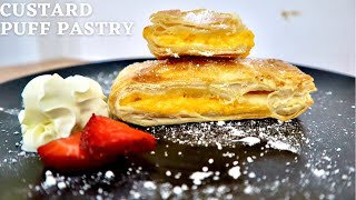 Episode 182 Custard Puff Pastry  Feuilletée Custard by SIL [upl. by Araiet277]