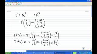 Matrix of a linear transformation Example 1mp4 [upl. by Lime]