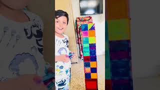 Creating a tower with magnetic blocks PrehaanTrivedi [upl. by Maryly]