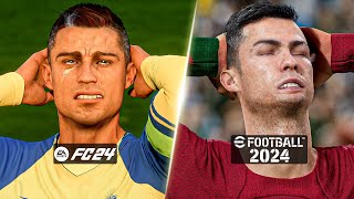 EA Sports FC 24 vs eFootball 2024 Comparison  Graphics Player Animation Facial Expressions more [upl. by Uuge]