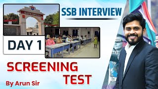 Screening Test  SSB Interview  Day 1  By Arun Sir [upl. by Tull]