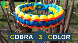 Cobra 3 color Paracord Bracelet without buckle [upl. by Aleacim957]