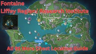 Fontaine Liffey Region Research Institute All 91 Mora Chest Location Guide 【Genshin Impact 41】 [upl. by Ikkela]