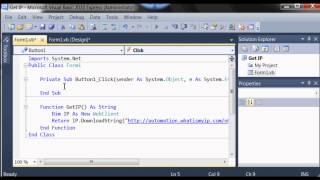 VBNET Get Public IP Address on Visual Basic 2010 [upl. by Aihsein705]