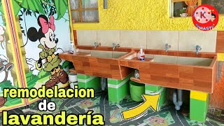 hemos remodelado lavandería de un jardín lavadero de cerámica [upl. by Aber]