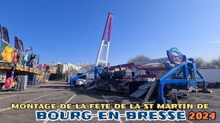 Le montage de la fête foraine de BourgenBresse 2024 [upl. by Surtimed938]