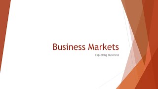 Business Markets  Pearson Edexcel Business BTEC Extended Diploma [upl. by Adlihtam371]