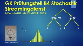 GK Prüfungsteil B4 Mathe Abi Klausur NRW 2024 Stochastik Streaming Dienst [upl. by Notlef386]