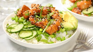 Teriyaki Salmon Bowl  Healthy Meal Prep Recipe [upl. by Aelanna912]