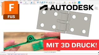 Print in Place Scharnier 3D Druck und CAD [upl. by Annayram]