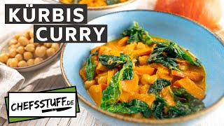 Kürbis Curry mit Kichererbsen und Kokosmilch  One Pot Gericht perfekt für den Herbst [upl. by Llehcor]