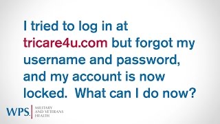 TRICARE4u FAQs  Locked Account [upl. by Caritta]